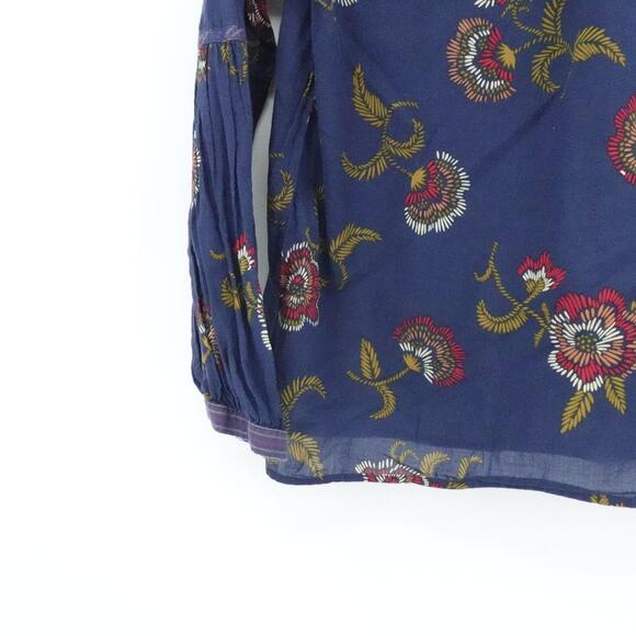 Madewell x Warm Shirt Womens Medium Floral Ruffle Long Sleeve Boho Fall Flowy - Picture 11 of 16